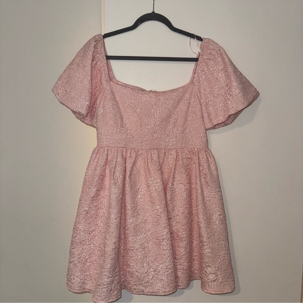 She + Sky Pink Textured Dress